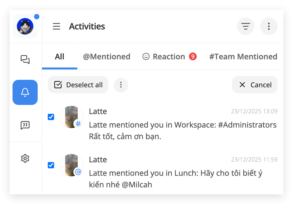 Select / Deselect All